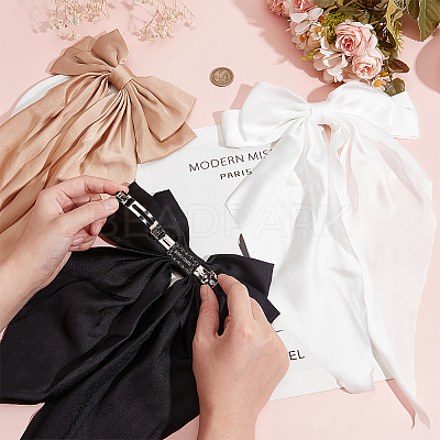 Cloth Big Bowknot Hair Barrettes AJEW-CP0008-41A-02-1
