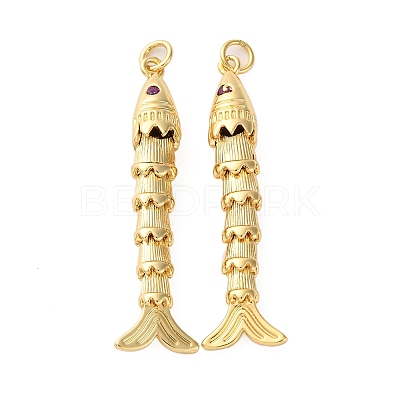 Rack Plating Brass Micro Pave Cubic Zirconia Pendants KK-M309-38G-G-1
