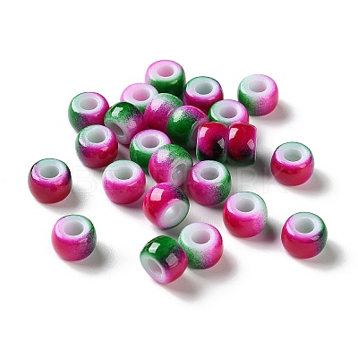 Spray Painted ABS Plastic European Beads KY-G033-02A-09-1