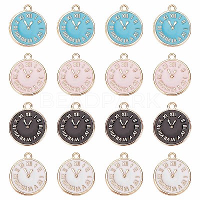 40Pcs 4 Colors Alloy Enamel Pendants ENAM-SC0002-96-1