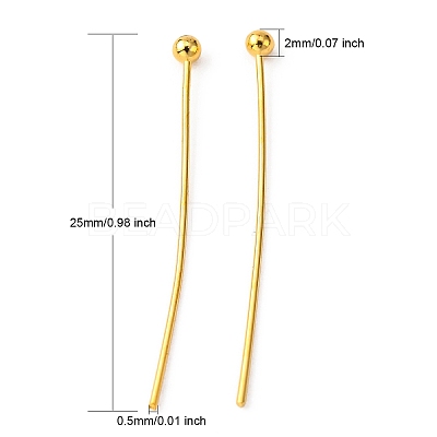 Brass Ball Head Pins KK-R020-06G-1
