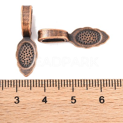 Tibetan Style Alloy Glue-on Flat Pad Bails RLF10728Y-NF-1