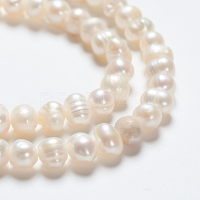Natural Cultured Freshwater Pearl Beads Strands PEAR-L001-F-08-1