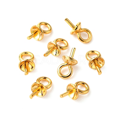 PVD Vacuum Plating 304 Stainless Steel Cup Pearl Peg Bails Pin Pendants STAS-I120-56-G-1