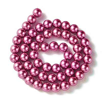 Eco-Friendly Glass Pearl Beads Strands HY-A008-8mm-RB027-1