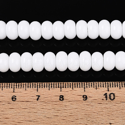 Opaque Spray Painted Glass Beads GLAA-ZX008-8mm-18G-1