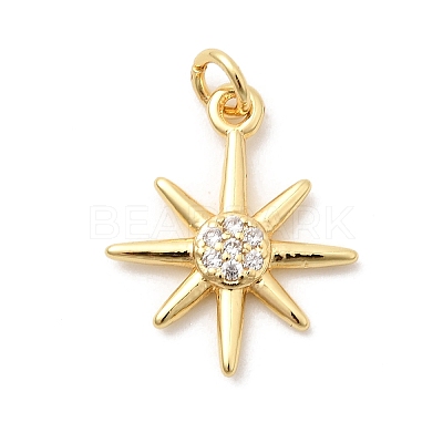 Brass Micro Pave Cubic Zirconia Pendants KK-Z135-05G-01-1