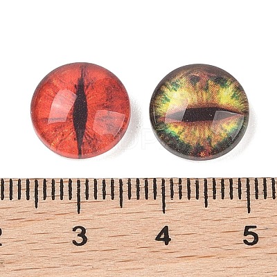 Half Round/Dome Dragon Eye Printed Glass Cabochons X-GGLA-A002-12mm-AB-1