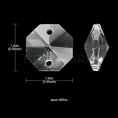 Transparent K9 Glass Connector Charms GLAA-YW0001-100-1