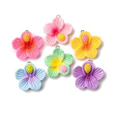 Opaque Resin Pendants RESI-A046-05G-1