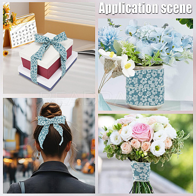 Flower Polyester Ribbons SRIB-WH20020-053B-01-1