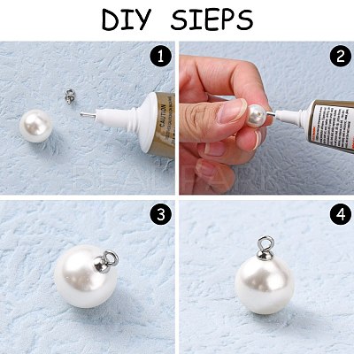 304 Stainless Steel Cup Pearl Peg Bails Pin Pendants STAS-H452-01P-1