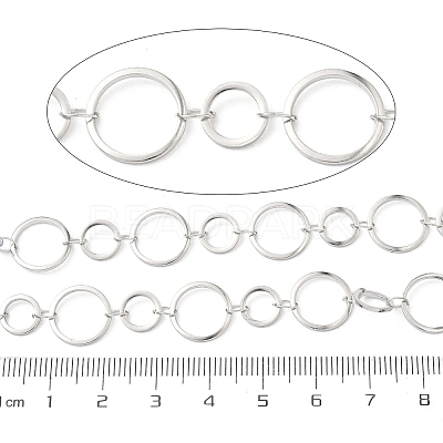 304 Stainless Steel Ring Link Chains CHS-G044-05P-03-1