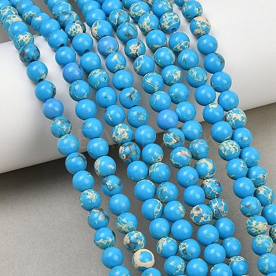Natural Imperial Jasper Bead Strands G-P260-01-6mm-1