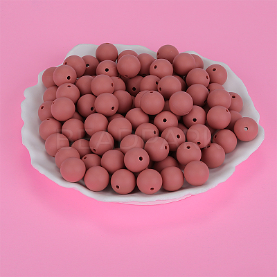 Round Silicone Focal Beads SI-JX0046A-76-1
