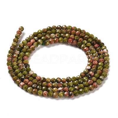 Natural Unakite Beads Strands G-Q002-B01-01-1