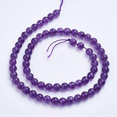 Natural Amethyst Bead Strands G-F422-02-6mm-1