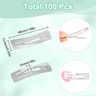 100Pcs Iron Hair Clip Findings PHAR-SC0001-002A-1