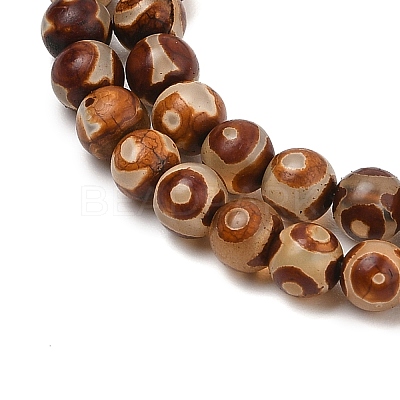 Natural Tibetan 3-Eye dZi Agate Beads Strands G-A240-A01-01-1