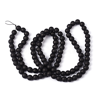 Baking Paint Transparent Glass Bead Strands GLAA-S031-8mm-38-1