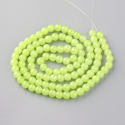 Baking Paint Imitation Jade Glass Round Bead Strands X-DGLA-Q021-10mm-08-1