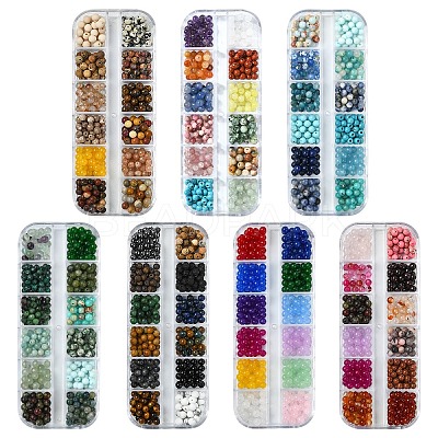 DIY Round Natural Gemstone Beads Bracelets Making Kits DIY-YW0011-84-1