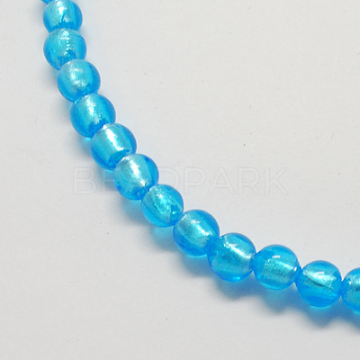 Handmade Silver Foil Glass Beads FOIL-R054-9-1