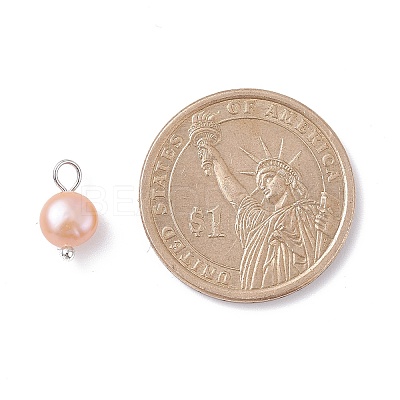 Natural Cultured Freshwater Pearl Charms X-PALLOY-JF01099-02-1