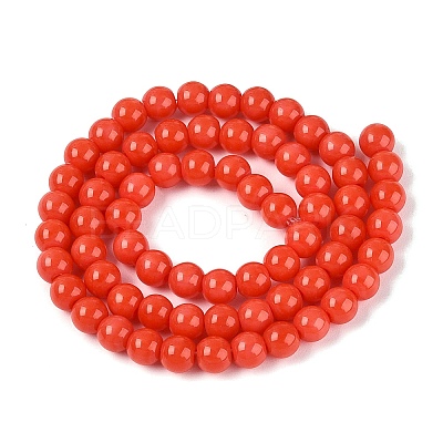 Opaque Solid Color Glass Beads Strands GLAA-T032-P6mm-19-1