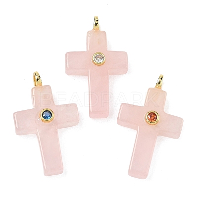 Natural Rose Quartz Pendants G-B180-01G-01-1