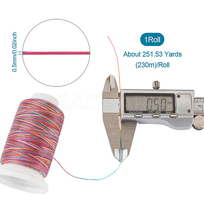 Gradient Color Round 6-Ply Waxed Polyester Cord YC-TAC0003-01B-1