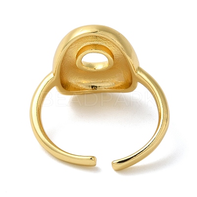 Initials Brass Open Cuff Ring for Women RJEW-N046-02O-G-1