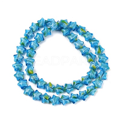Handmade Millefiori Glass Beads Strands X-LAMP-H067-01G-1