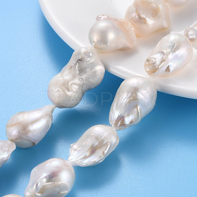 Natural Baroque Pearl Keshi Pearl Beads Strands PEAR-S019-04B-1