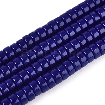 Opaque Solid Color Glass Beads Strands GLAA-N026-3x6mm-09-1