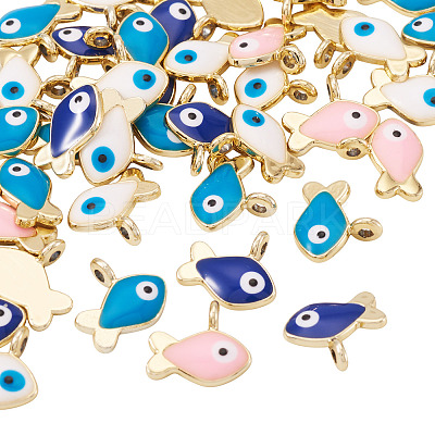 40Pcs Alloy Enamel Charms ENAM-PJ0001-15-1