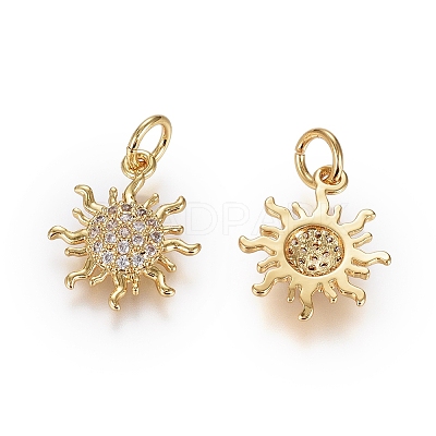 Brass Micro Pave Cubic Zirconia Pendants LS-ZIRC-G166-20G-1