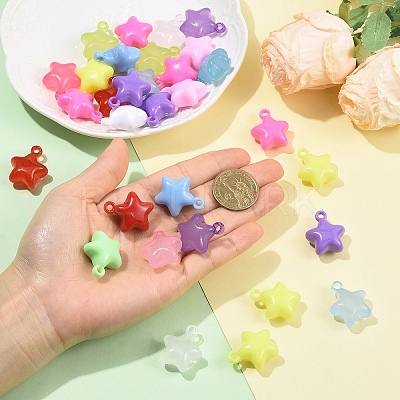 60Pcs 2 Styles Acrylic Pendants MACR-YW0004-75-1