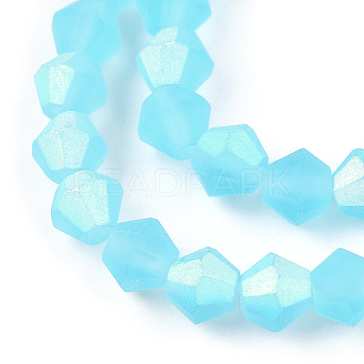 Imitate Austrian Crystal Bicone Frosted Glass Beads Strands EGLA-A039-T3mm-MB20-1