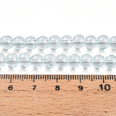 Baking Paint Transparent Glass Beads Strands DGLA-N006-6mm-07-1