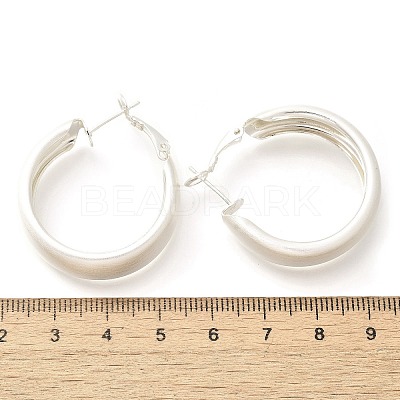 Brass Ring Hoop Earrings for Women LS-EJEW-A121-17A-S-1