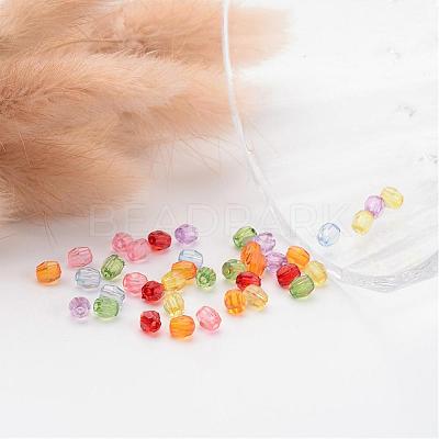 Mixed Color Transparent Acrylic Faceted Round Beads X-DB4MMM-1