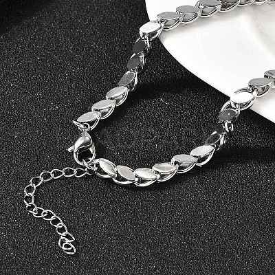 304 Stainless Steel Horse Eye Twisted Chain Necklaces for Women Men NJEW-A046-01P-1