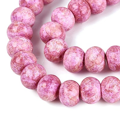Opaque Baking Paint Glass Beads Strands GLAA-Q110-03A-05-1
