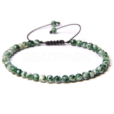Adjustable Women's Dalmatian Jasper Beaded Bracelet CN3407-21-1
