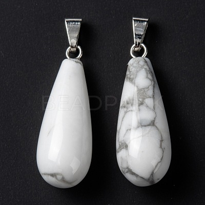 Natural Howlite Pendants X-G-F707-15-1