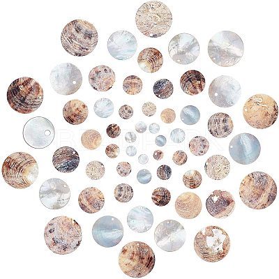 Natural Akoya Shell Pendants SHEL-SC0001-02-1