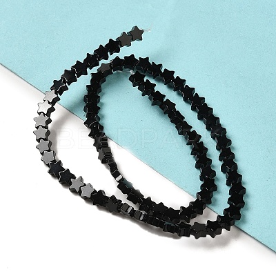 Natural Black Onyx(Dyed & Heated) Beads Strands G-G085-B44-02-1