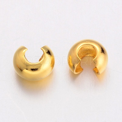 Brass Crimp Beads Covers X-EC266-G-1