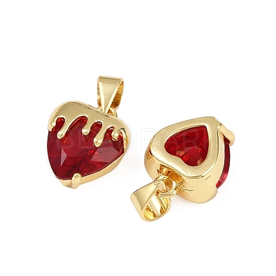 Brass Glass Charms KK-C095-04G-1